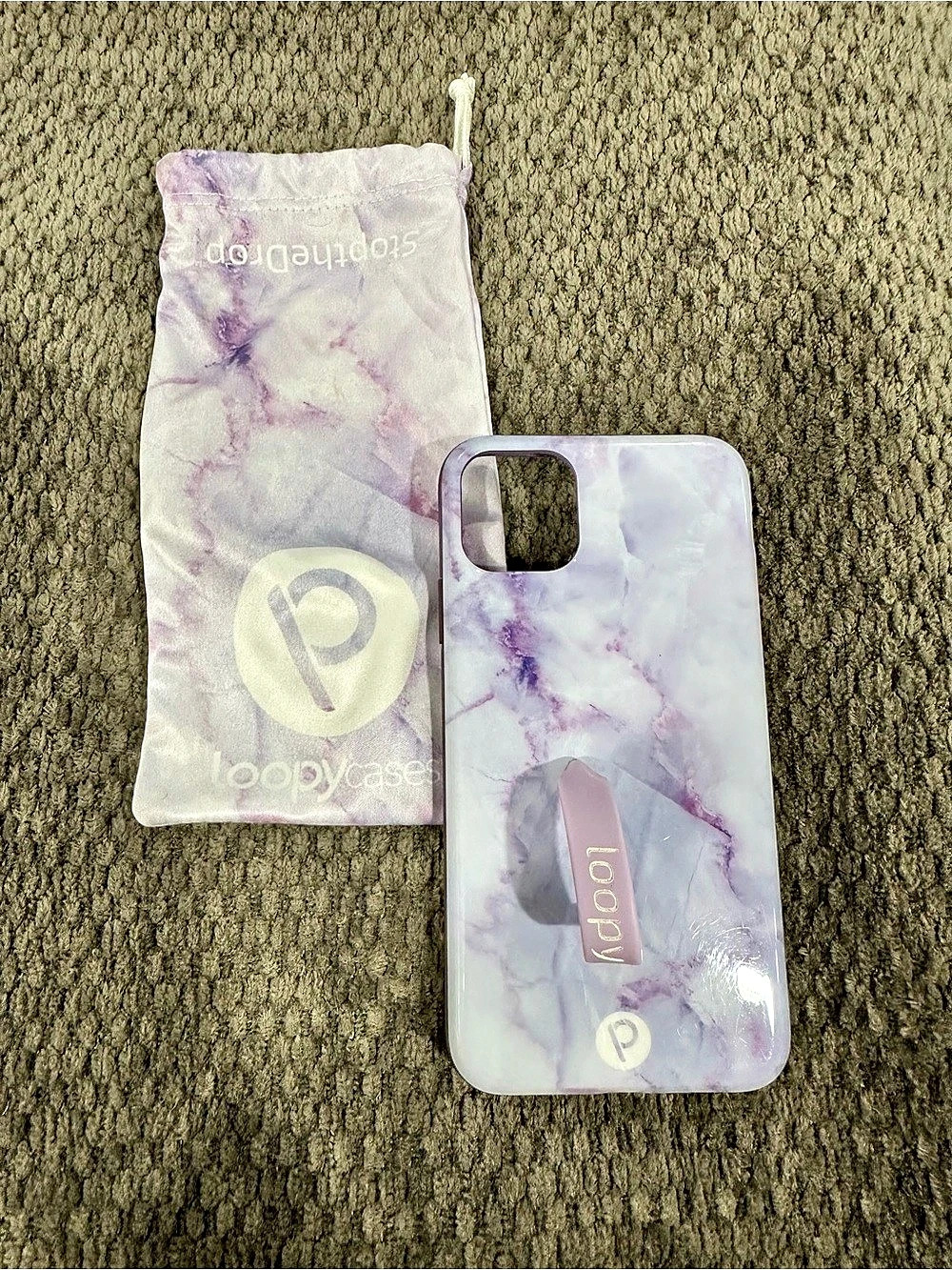 Loopy 11Pro MaxPurple & White Marble Phone Case Like New